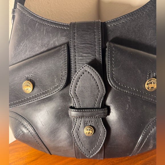 Brooks Brothers Black Leather Shoulder Bag - Picture 4 of 9